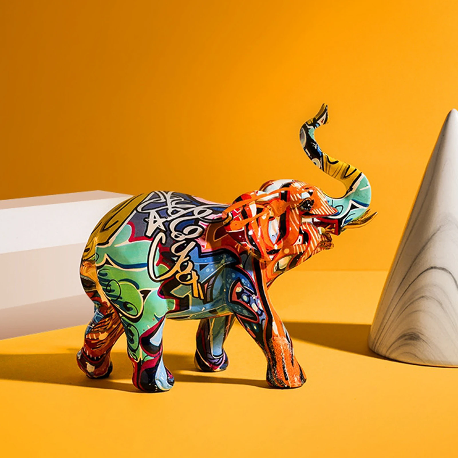 

Resin Arts Elephant Figurine Statue Sculpture Tabletop Cabinet Car Dashboard