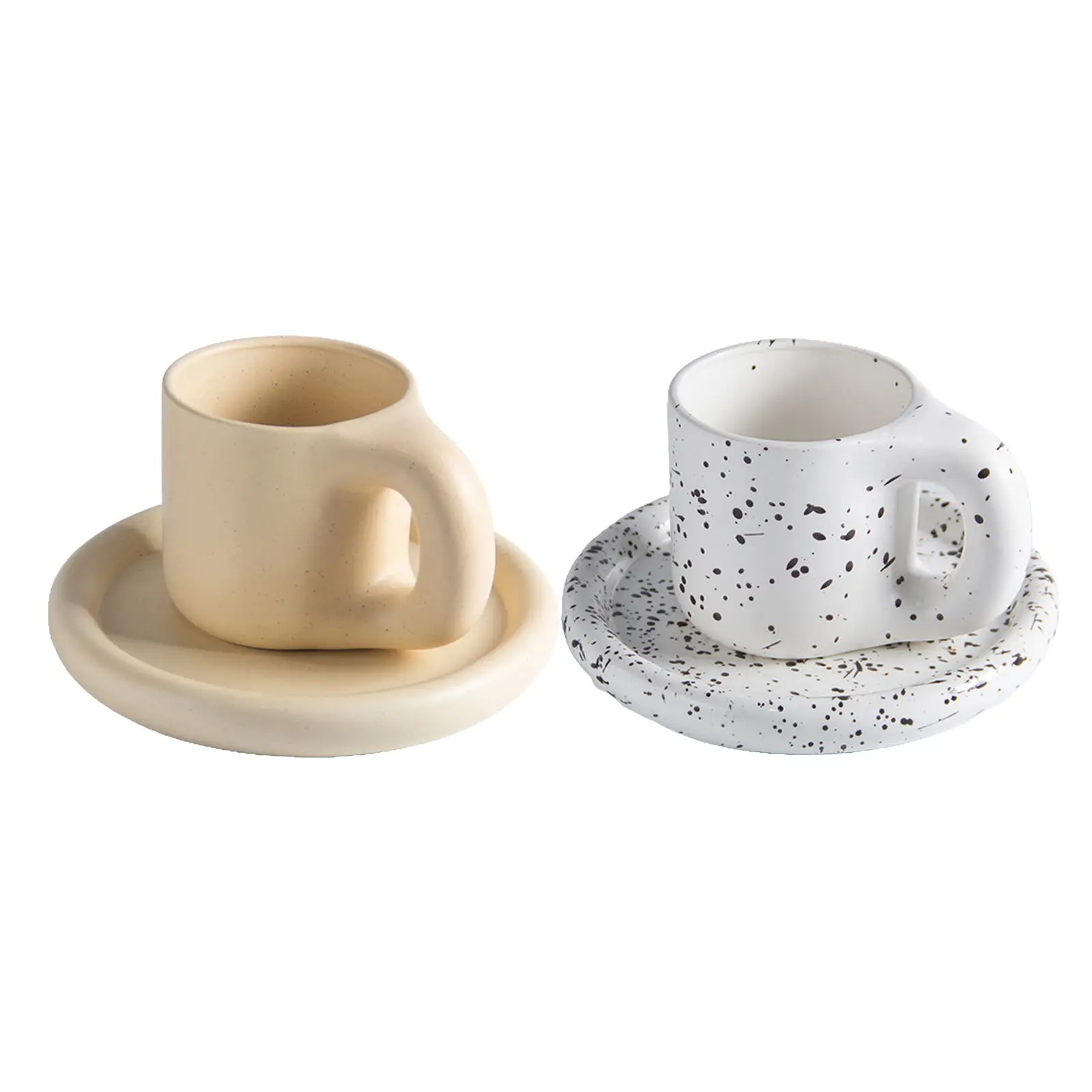 

Nordic Mug Chubby Coffee Mug with Saucer Cold Drinks Cup Easy to Clean Dishwasher Safe Coffee Cup Saucer Set for Friends