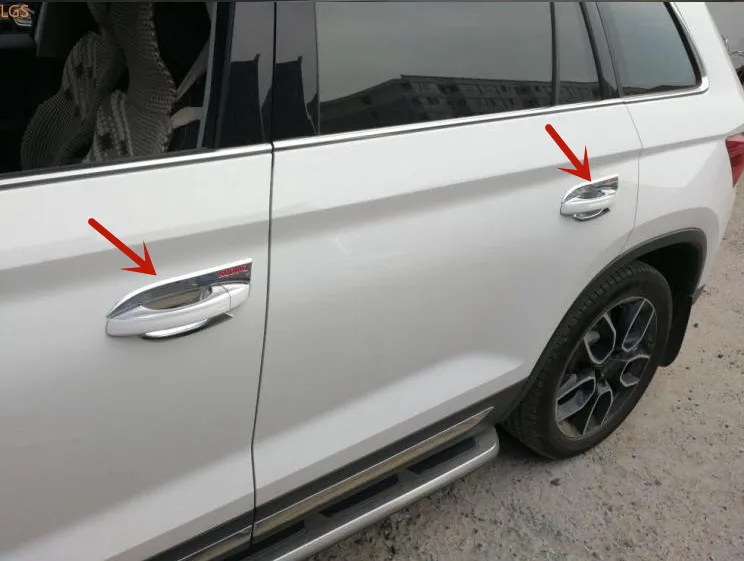 

Хромированная дверная ручка из АБС-пластика для Skoda Kodiaq 2017-2019, декоративные наклейки, защита от царапин, Стайлинг автомобиля