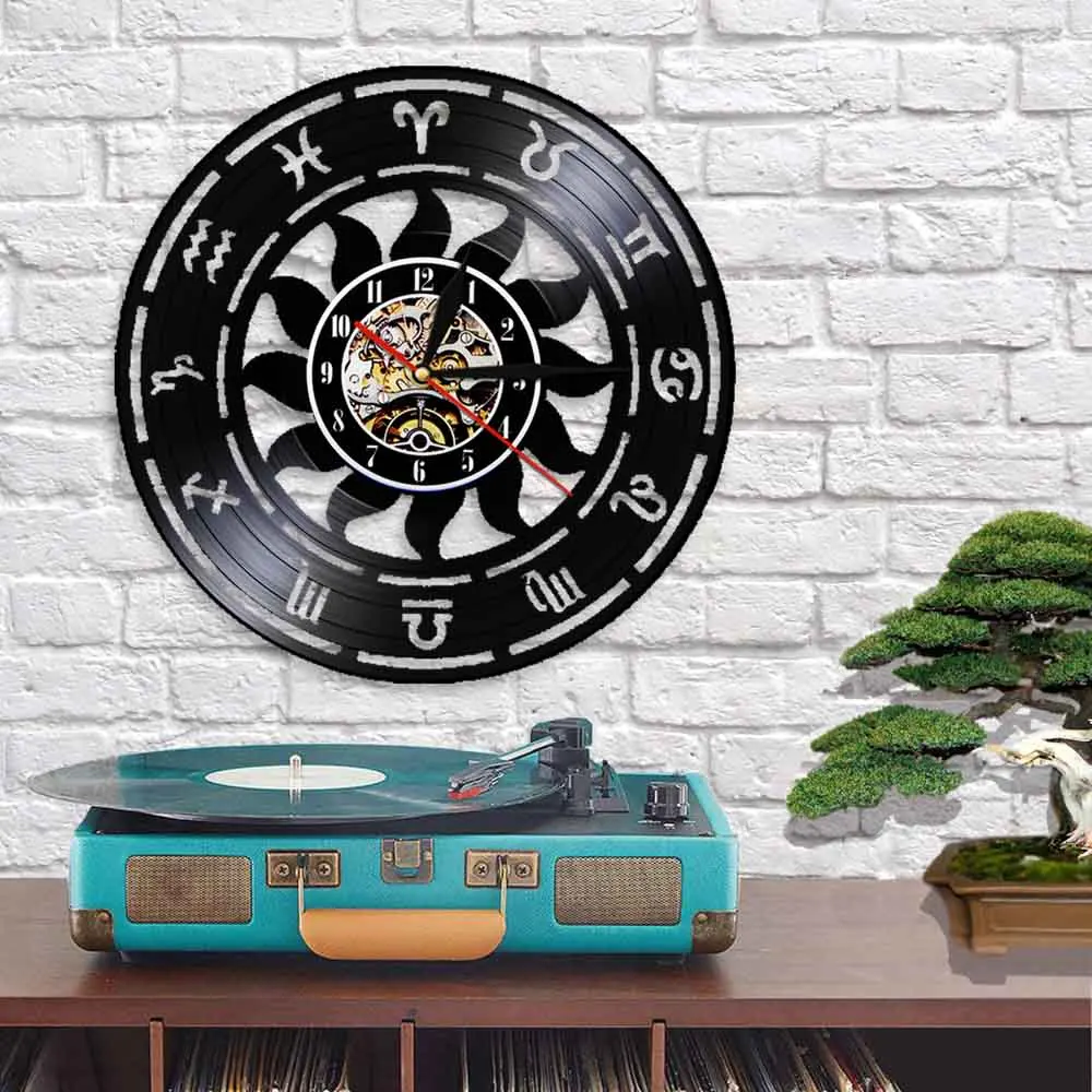 Виниловые настенные часы со знаками Зодиака современный дизайн 3D кухонные