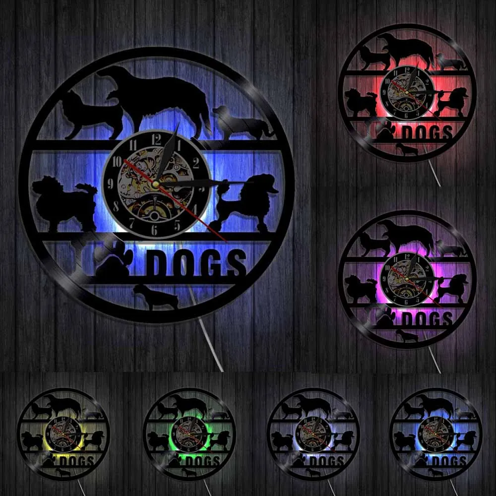 Я люблю собак Виниловые пластинки настенные часы Laser LP для животных подарок