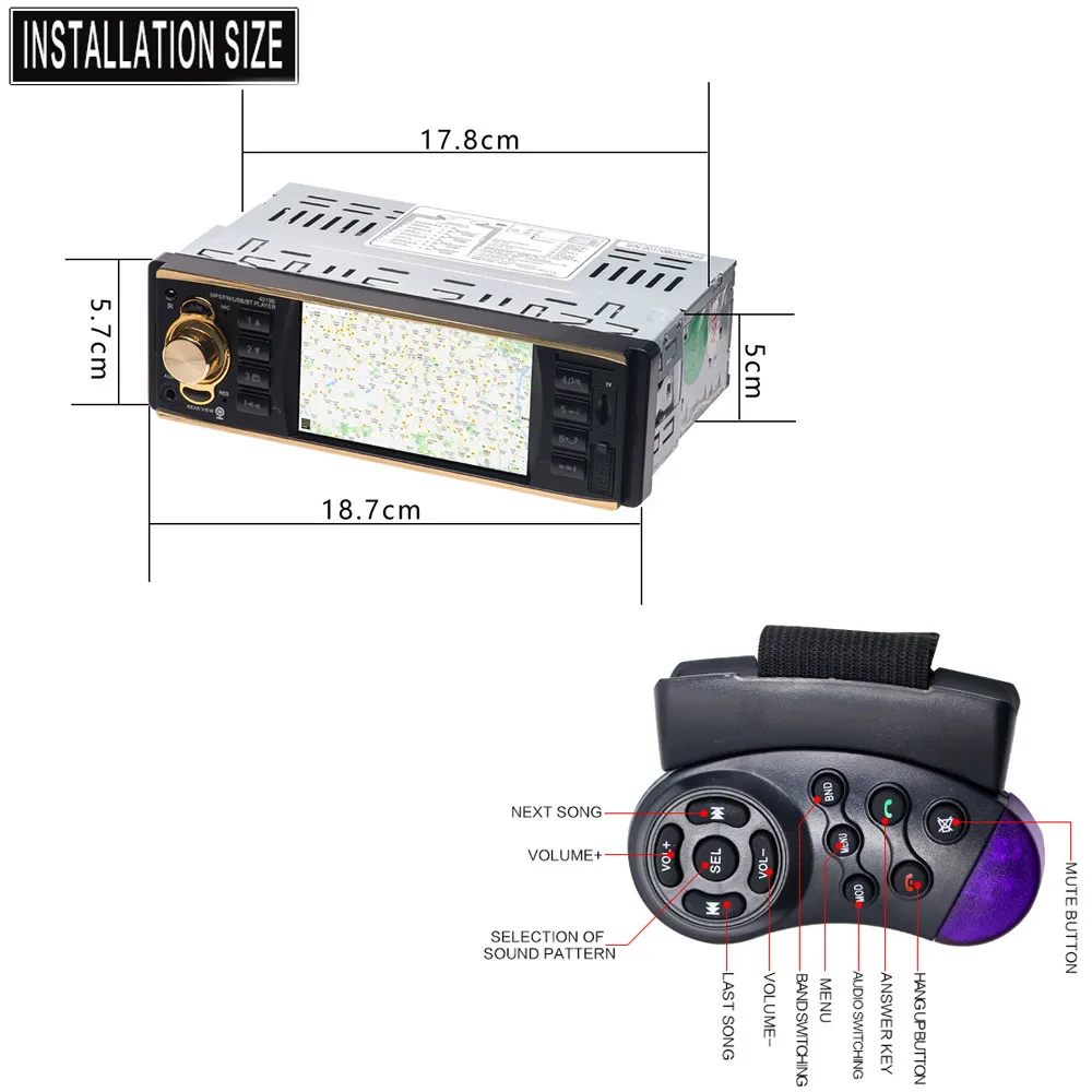 Новинка 4019B Автомагнитола 1 Din аудио стерео USB AUX TF карта FM Bluetooth радиостанция MP3