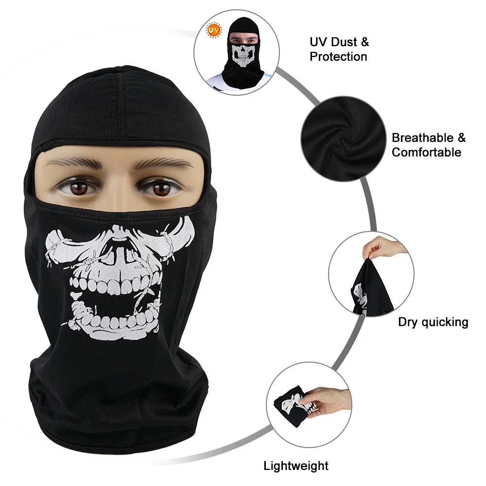 Мотоцикл Защитный лицевой щиток летние Череп Призрак Маске полный уход за кожей