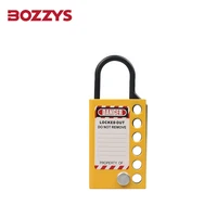 safety aluminum lockout hasp with 6 holes and 5mm shackle for multi person management of industrial equipment k51