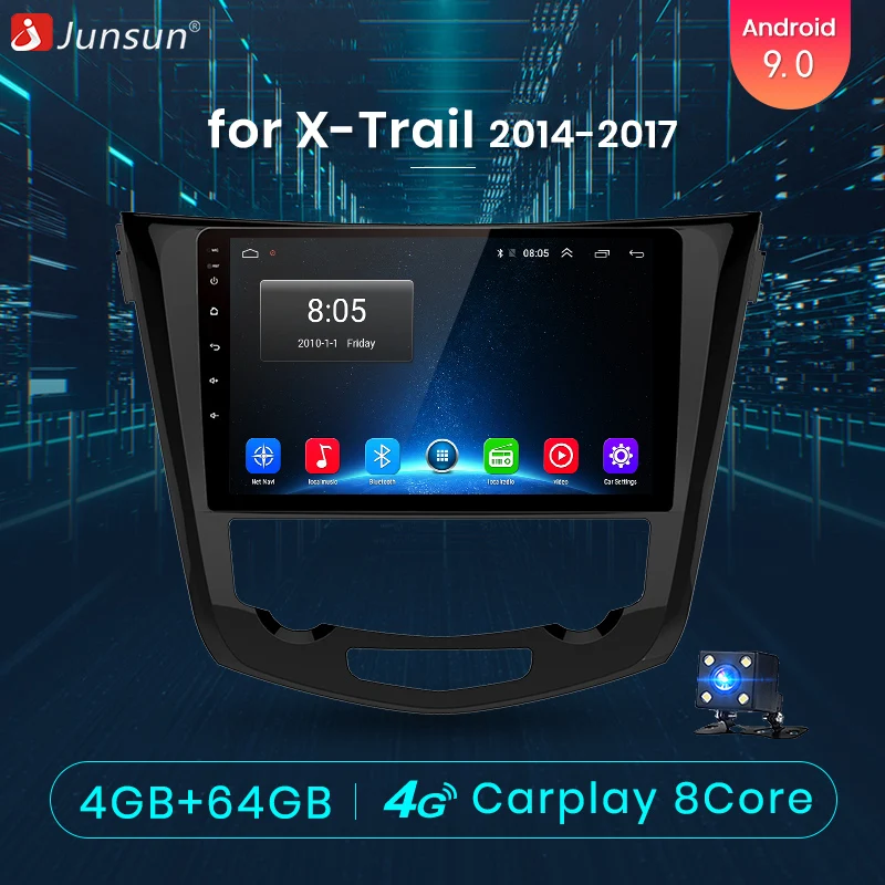 Junsun V1 pro 4G + 64G Android 9 0 DSP для Nissan Qashqai X-trail Rouge 2014-2017 автомобильный Радио Мультимедиа