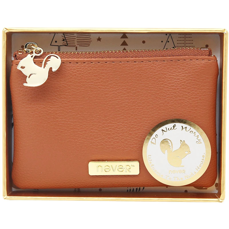 

Squirrel Series Gift Stationery Set Key Holder Coin Purse Leather Bag for Business Man Wowen Office Accessories Supplies