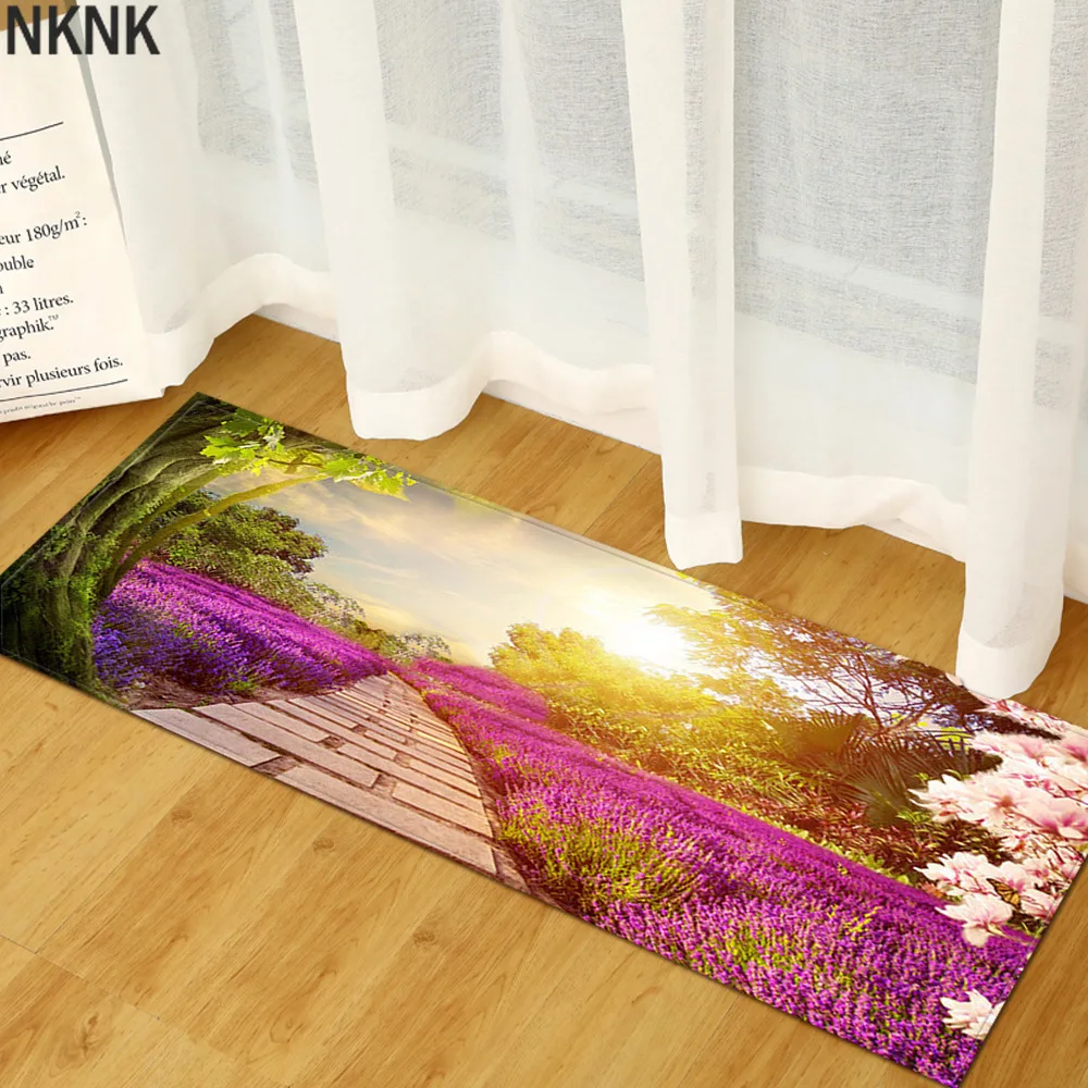 

3D Leaf Scenery Print Floor Mats Kitchen Carpet Doormat Hallway Modern Living Room Balcony Bath Mat Non Slip Rectangle Area Rugs