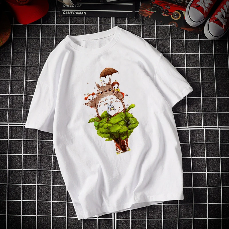 

Neighbor Totoro spirit leaves T-shirt studio Ghibli Viper Japanese cartoon anime women T-shirt short sleeve Miyazaki clothing