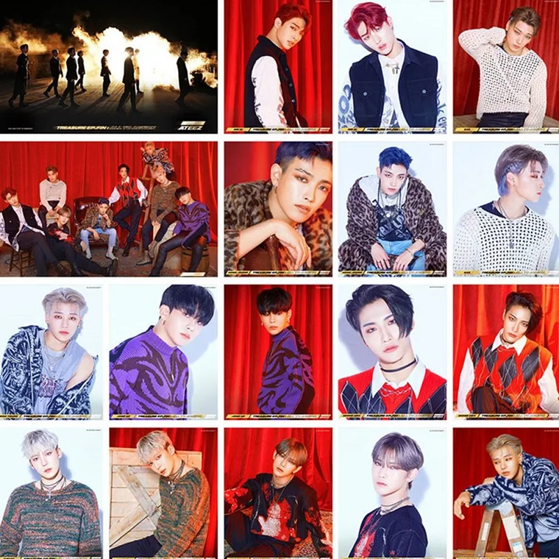 

18Pcs/Box KPOP ATEEZ Album The Collection HD Photo Card PVC Cards Self Made LOMO Card Photocard