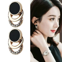 2020 womens earrings new design fashion charm crystal stud earrings geometric round circle rhinestone jewelry women part gifts