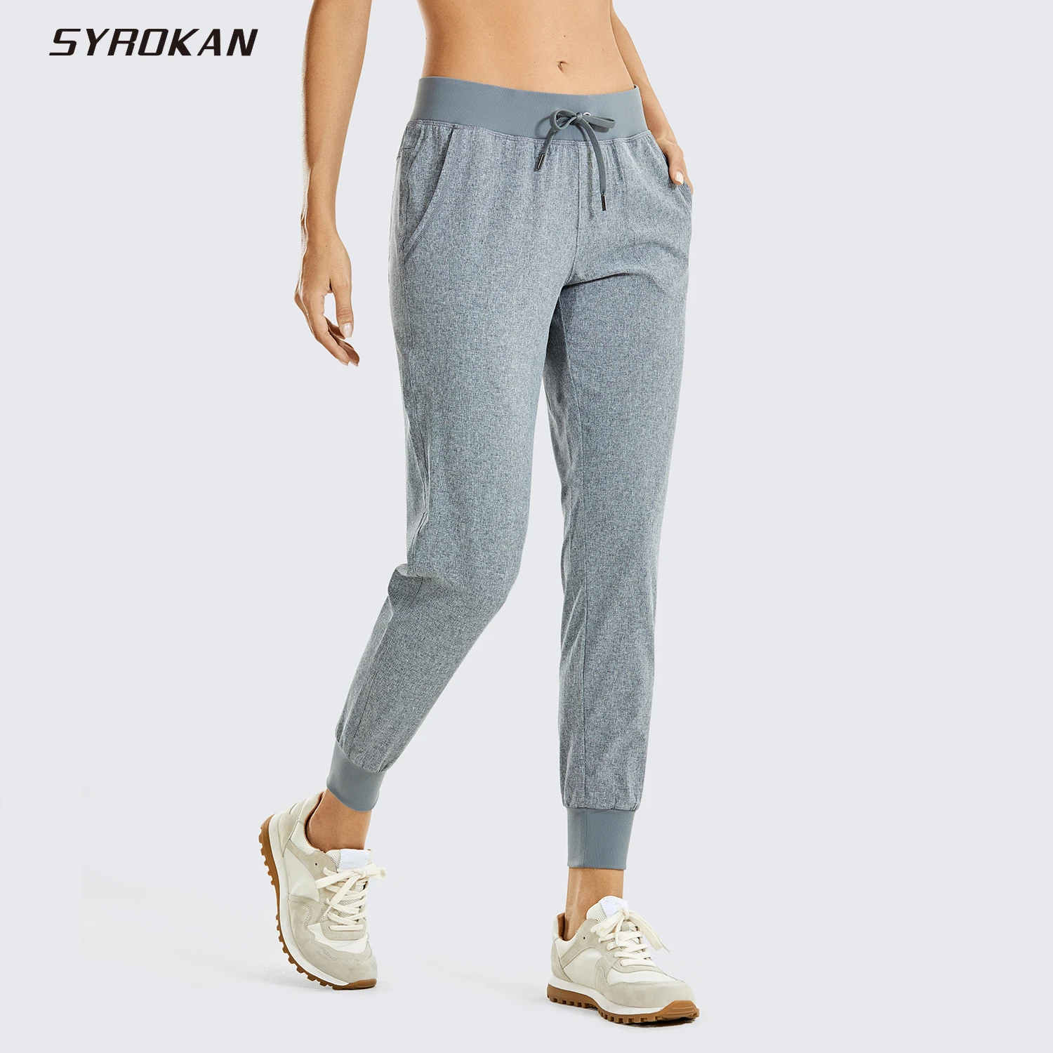 

SYROKAN Women's Light Weight Drawstring Training Sports Jogger Pant with Pocket--Inseam: 27.5''
