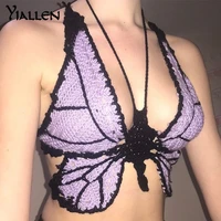 yiallen hipster knitted halter sexy crop camis women2021new summer casual backless street style bandage slim cropped tops female