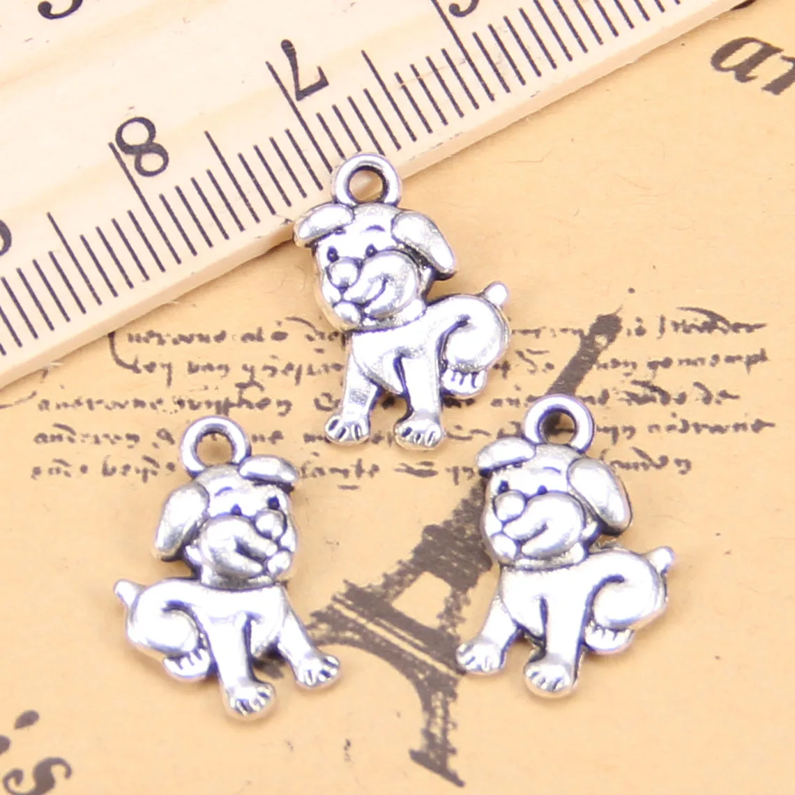 

Двухсторонние Подвески в виде милой собаки, диаметр 17x1, 2 мм, в винтажном стиле, для самостоятельного изготовления браслетов и ожерелий, 90 шт.