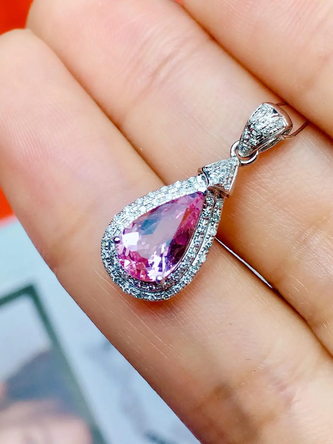 Настоящие хорошие драгоценности чистый 18 K Белый Золотой ювелирный AU750 100%