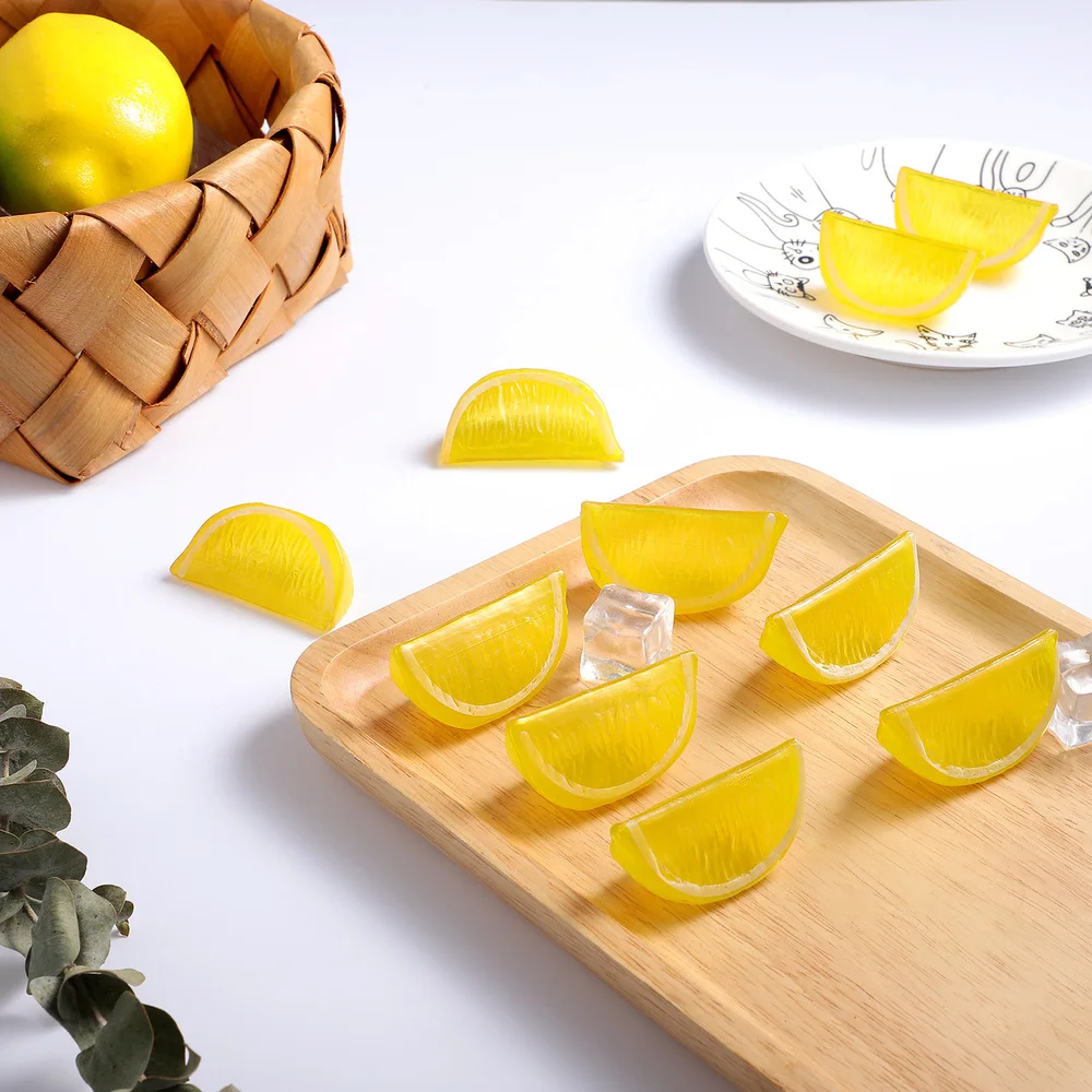 

Garneck 10pcs Simulated Lemon Slices Artificial Lemon Blocks Fake Fruit Props for Photography Teaching Decoration