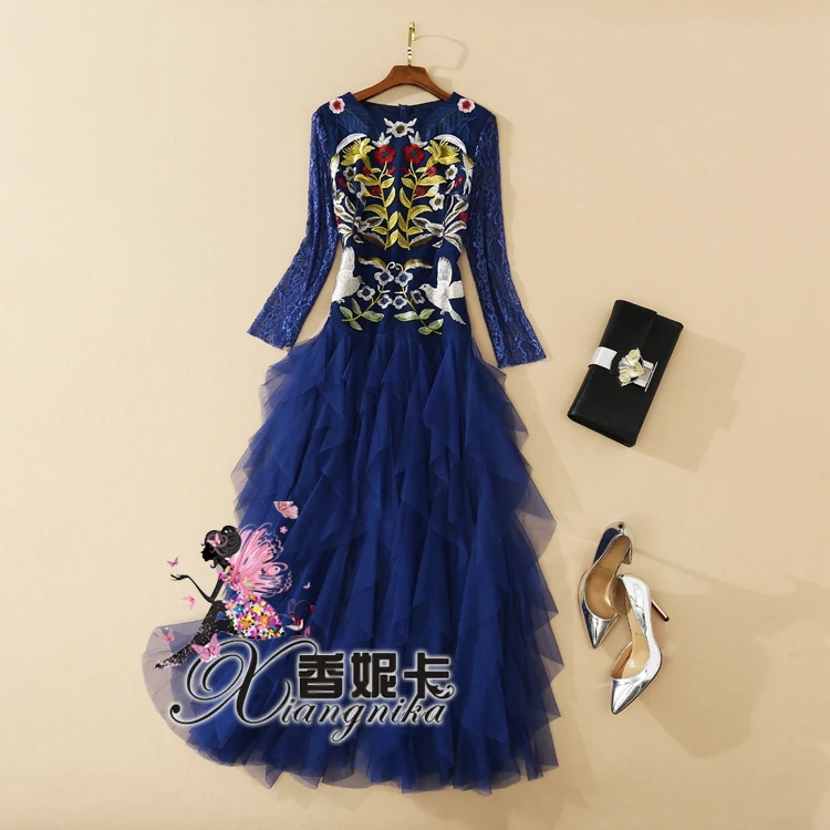 

quality YK1217 High New Fashion Women 2021 spring Luxury famous Brand European Design party style Dress