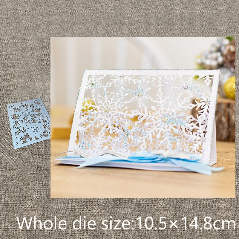 Новый дизайн металлическая высечка без краев снежинка прямоугольный фон альбом