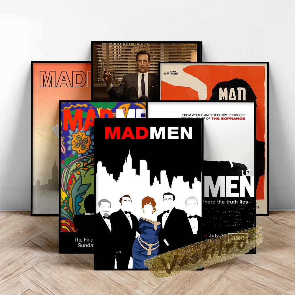 

Mad Men Poster, History Teleplay Series Wall Picture, Abstract Character Wall Art, Movie Star Prints Art, Bedroom Wall Stickers