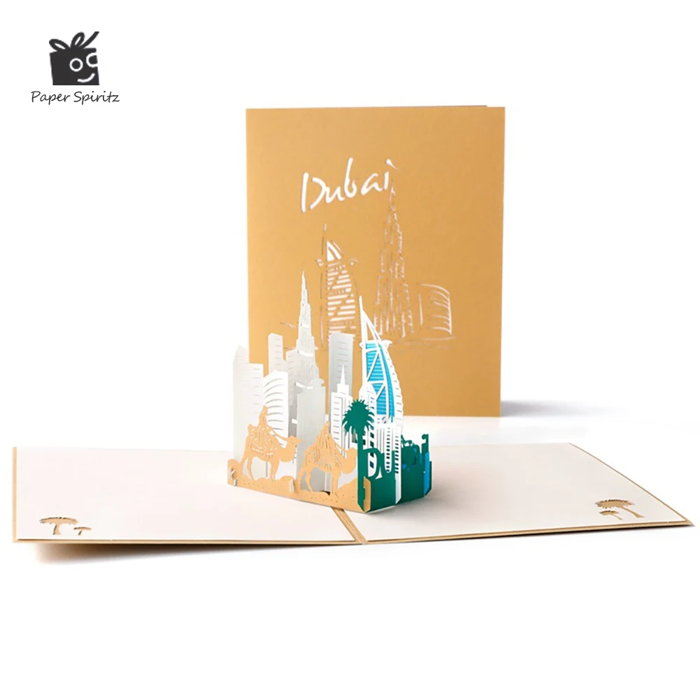 

Happy Birthday Card Dubai Creative 3D Pop-Up Greeting Cards Christmas Wedding Invitations Postcards Gifts with Envelope