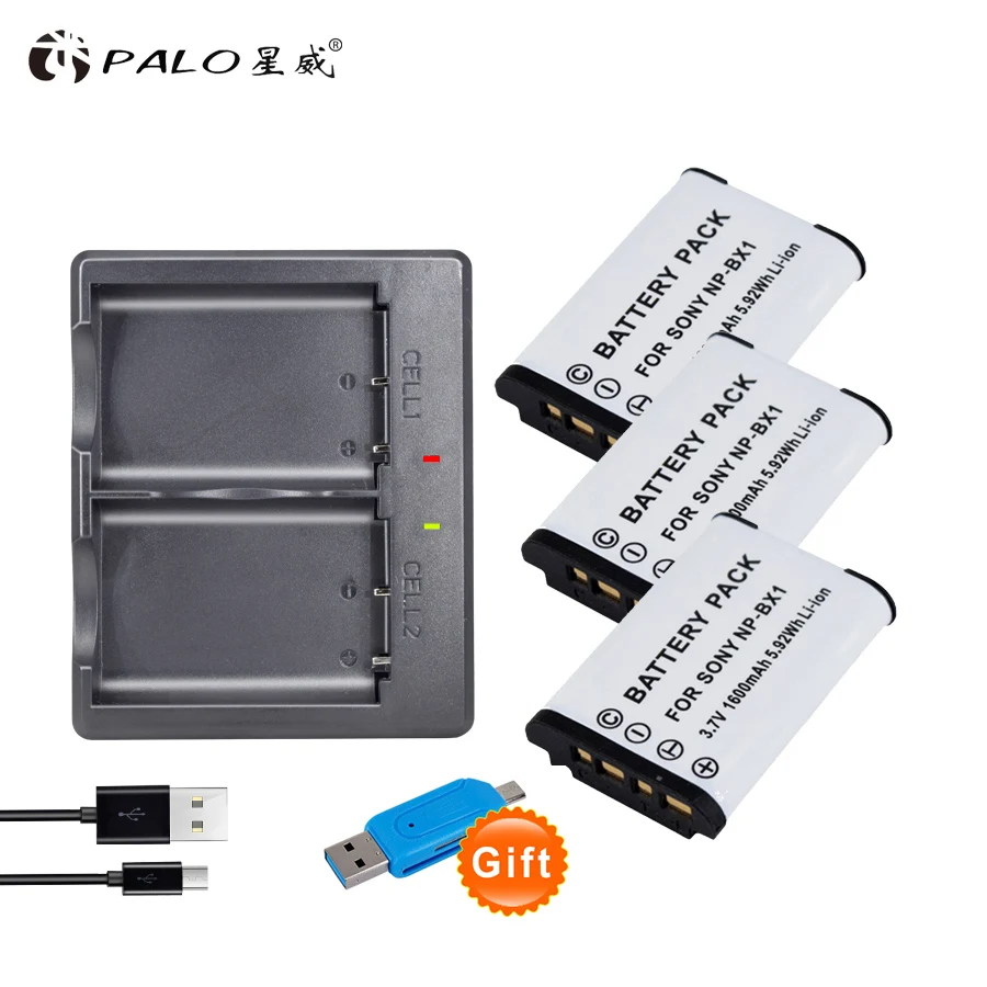 1-4 года шт. NP-BX1 NPBX1 NP BX батарея+ зарядное устройство USB слота для sony комплектующие фотоаппарата sony DSC RX1 RX100 AS100V M3 M2 HX300 HX400 HX50 HX60 GWP88 AS15 WX350 - Цвет: 3pcs and charger