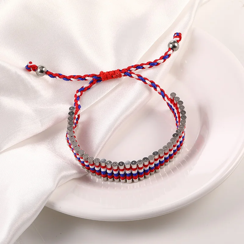 Женские трендовые плетеные браслеты регулируемые цилиндрические из