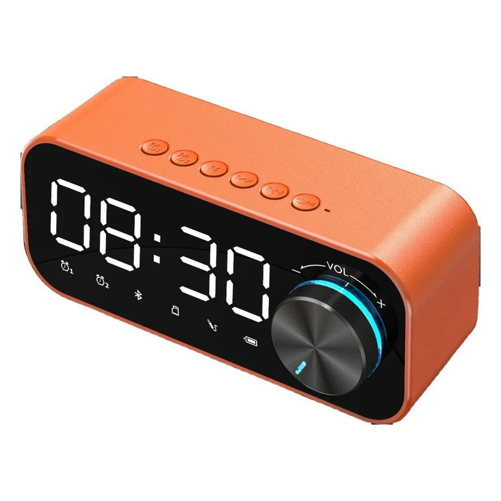 Wireless Speaker FM Radio LED Alarm Clock Subwoofer Music Player Desktop Night Light Support TF Card | Электроника