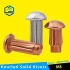 Рифленые Твердые заклепки для таблички с круглой головкой, рифленый хвостовик, твердые заклепки для таблички с именем, GB827, медьлатуньалюминийM3
