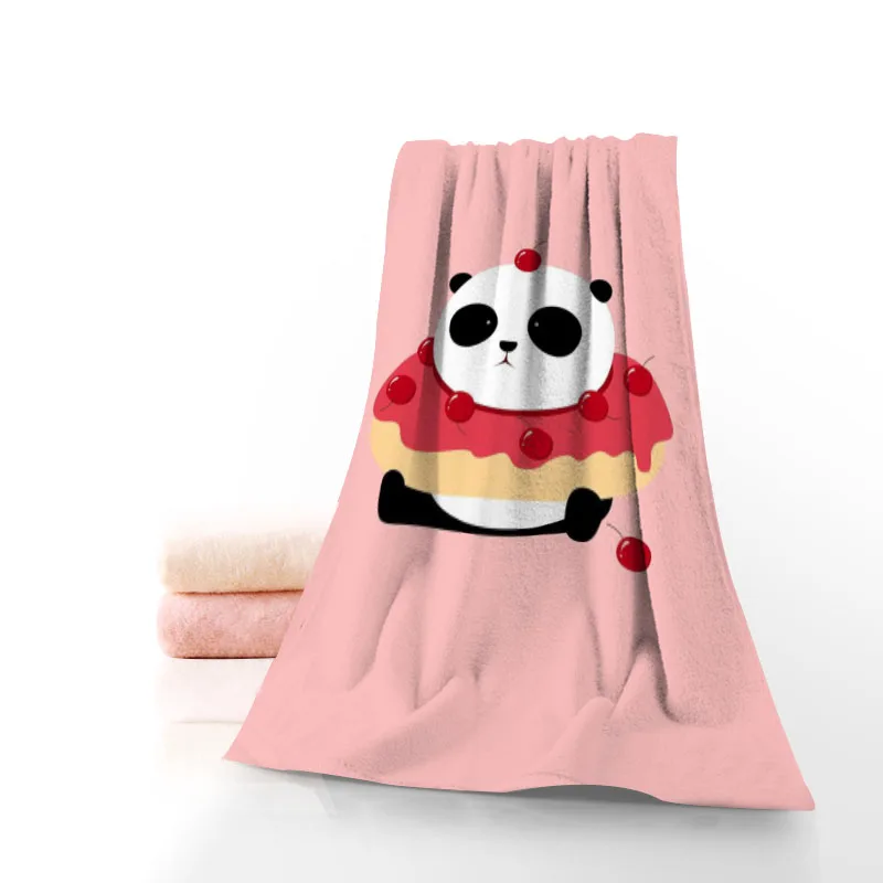 Банное полотенце из микрофибры с мультяшным рисунком панды |