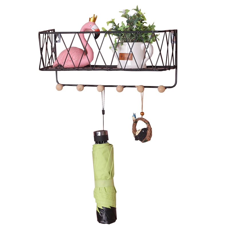 

Nordic Simple Wrought Iron Grid Home Decoration Wall Shelf Creative Home Wall Hook Wall-Mounted Storage Rack WJ112626