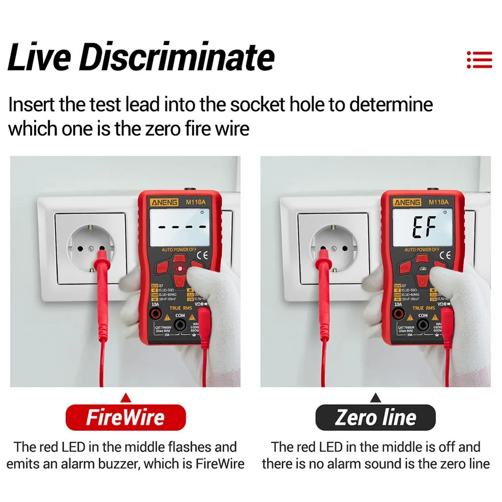 

High-Precision Automatic Range Multimeter Multi-function Small Electrician Instrumentation Digital Universal Meter ABS Red