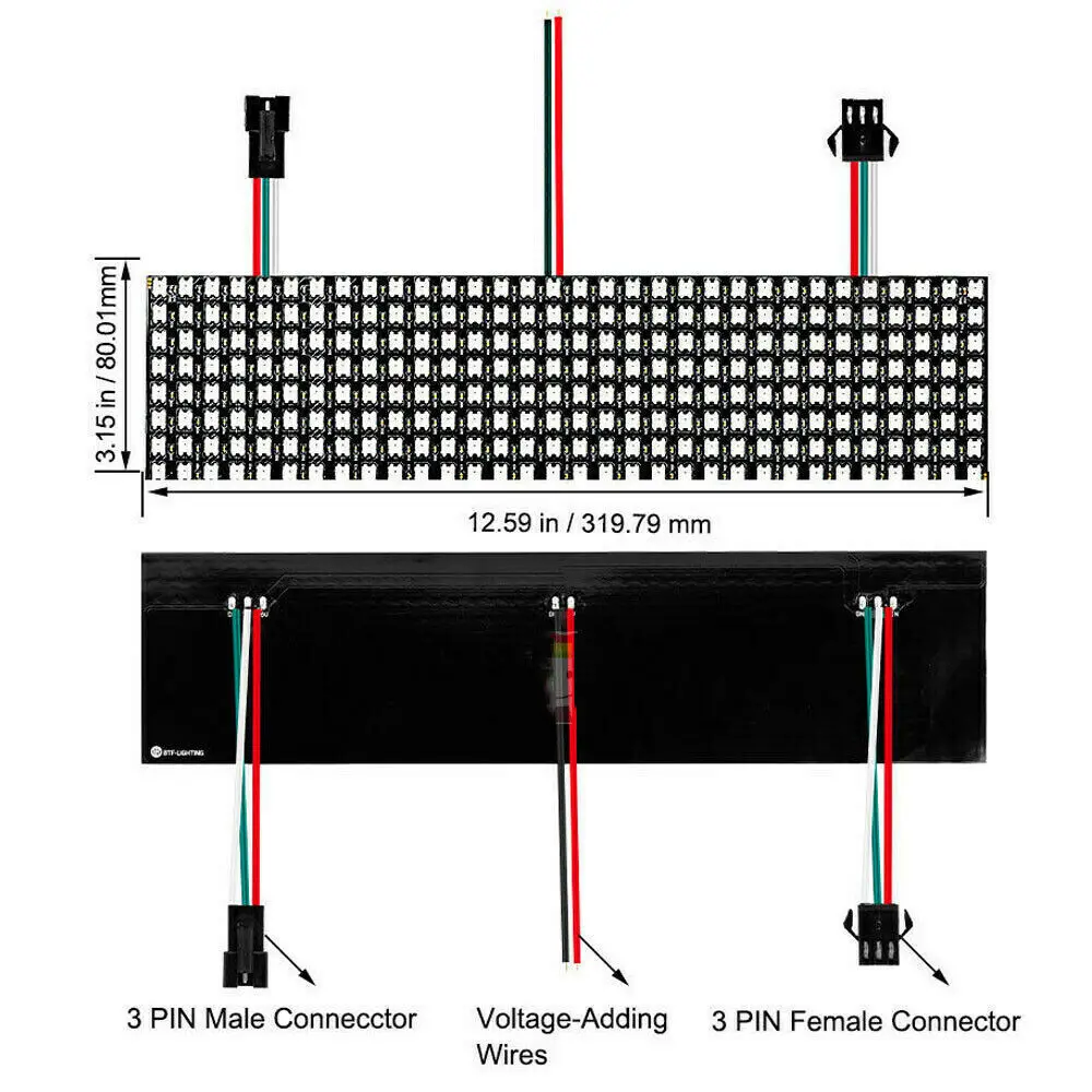 WS2812b 5050 RGB Светодиодная панель полоса 8x 8/8x3 2/16x16 пикселей WS2812 полноцветная