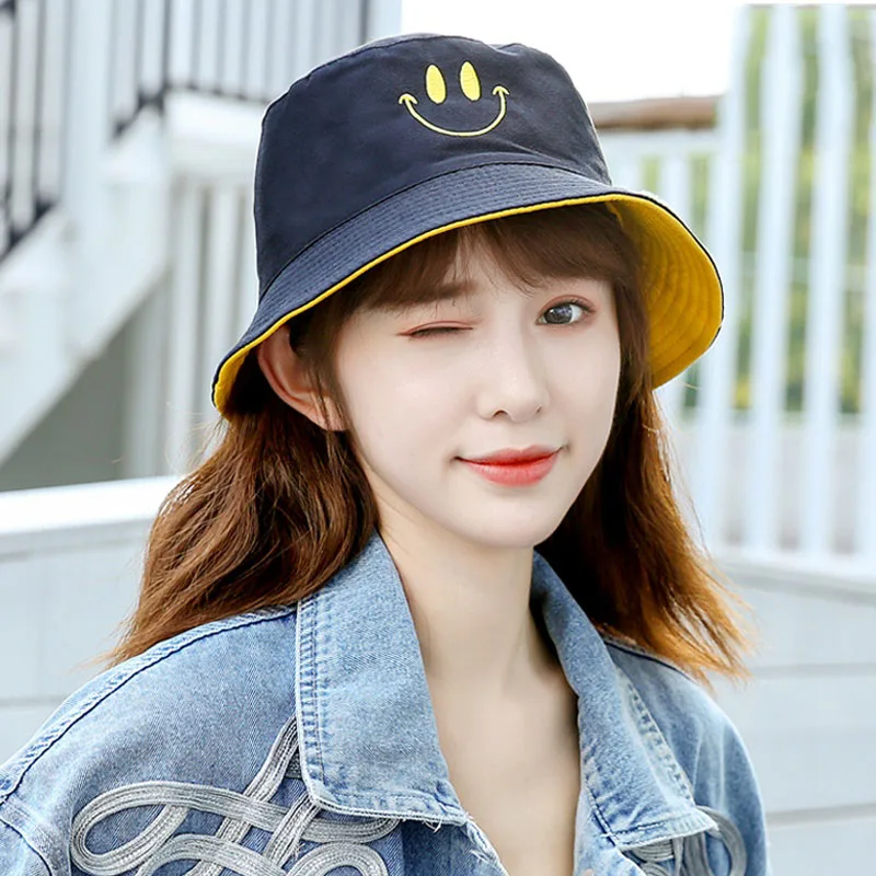 

22 Styles Bucket Hats for Women Double-sided Panama Sun Bob Reversible Duck Daisy Bucket Hat Cotton Cap Chapeau Femme Luxe gorra