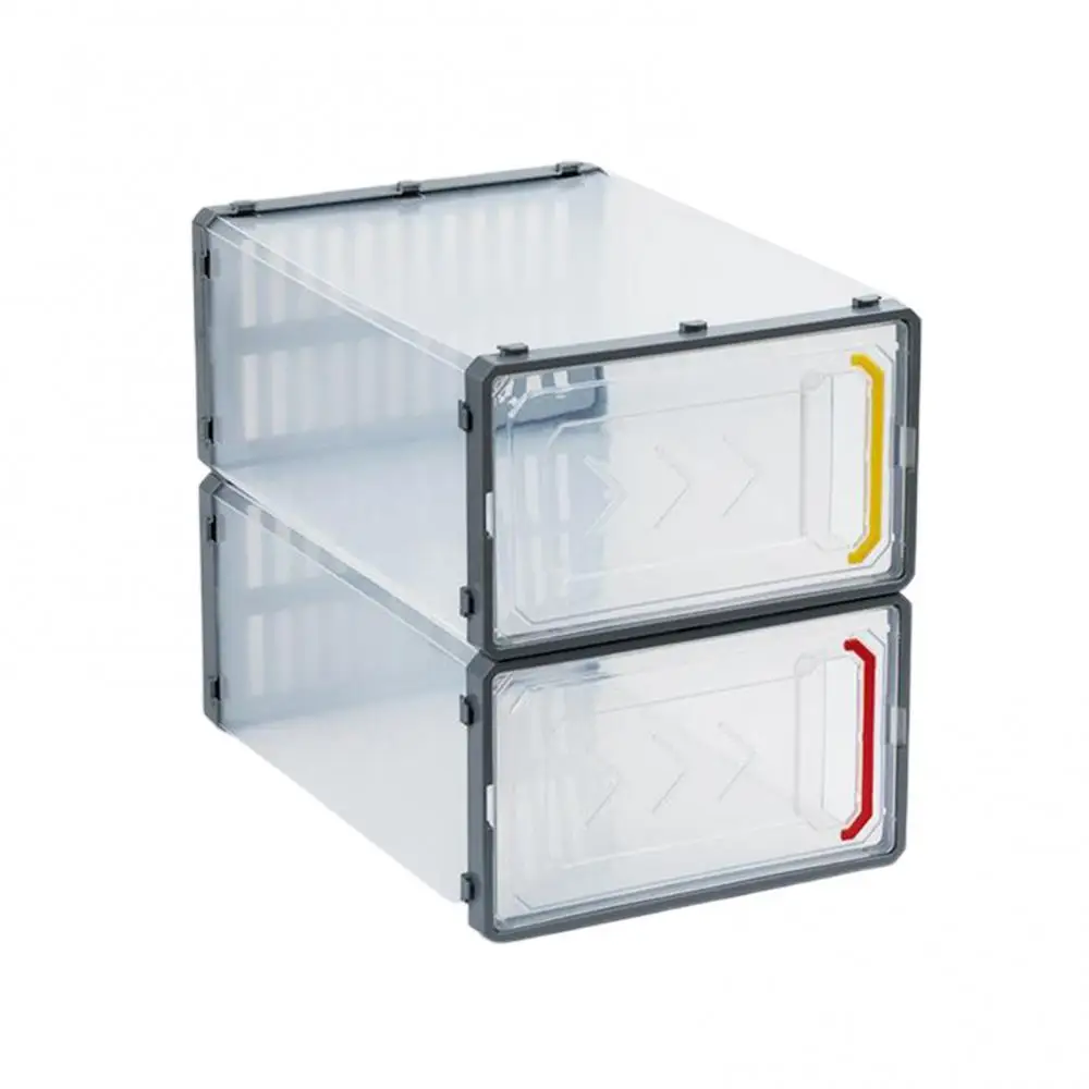 

Transparent Plastic Shoes Box Detachable Folding Storage Cabinet Rack Home Decor