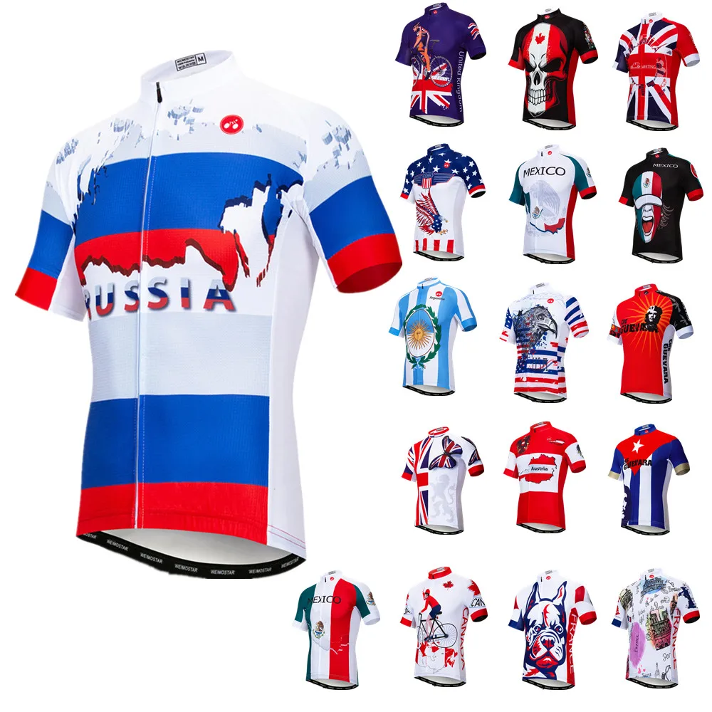 

Cycling Jersey Mens Bike Shirt Racing Sport Clothes United Kingdom Russia Canada America Mexico France Austria Argentina 1-09