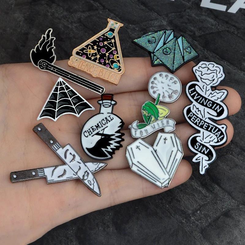 

Dandelion Rose Dagger Match Beaker Enamel Brooch for Woman Badge Shirt Enamel Pin Brooches for Men Metal Pin Jewelry Accesorios