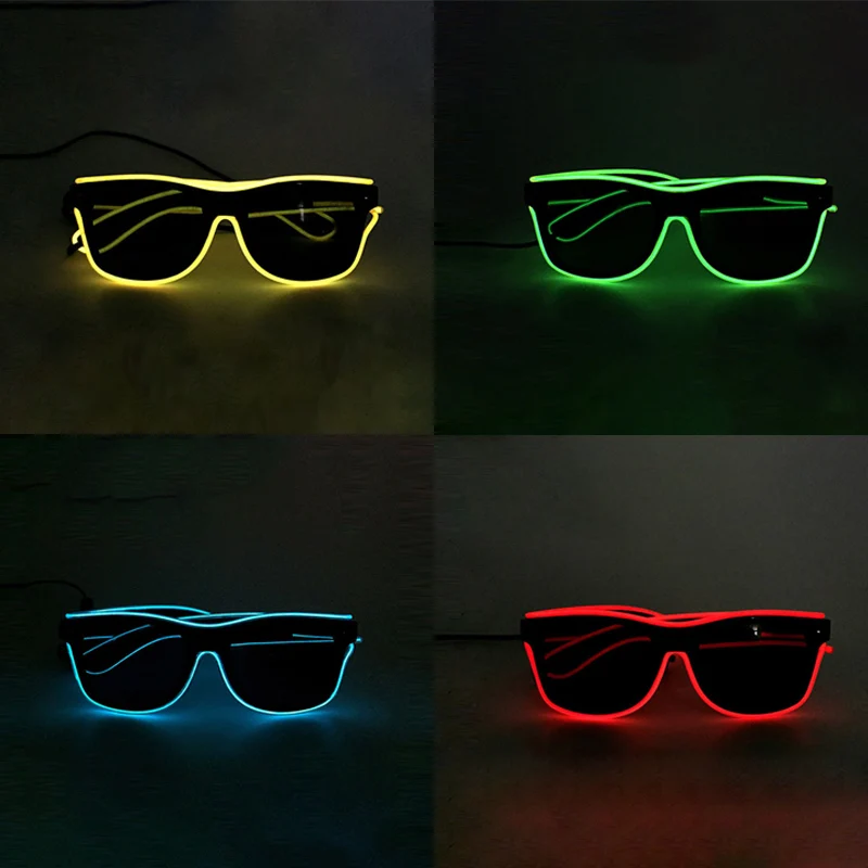 2020 неоновый вечерние EL очки провода Неоновый светодиодный солнцезащитные