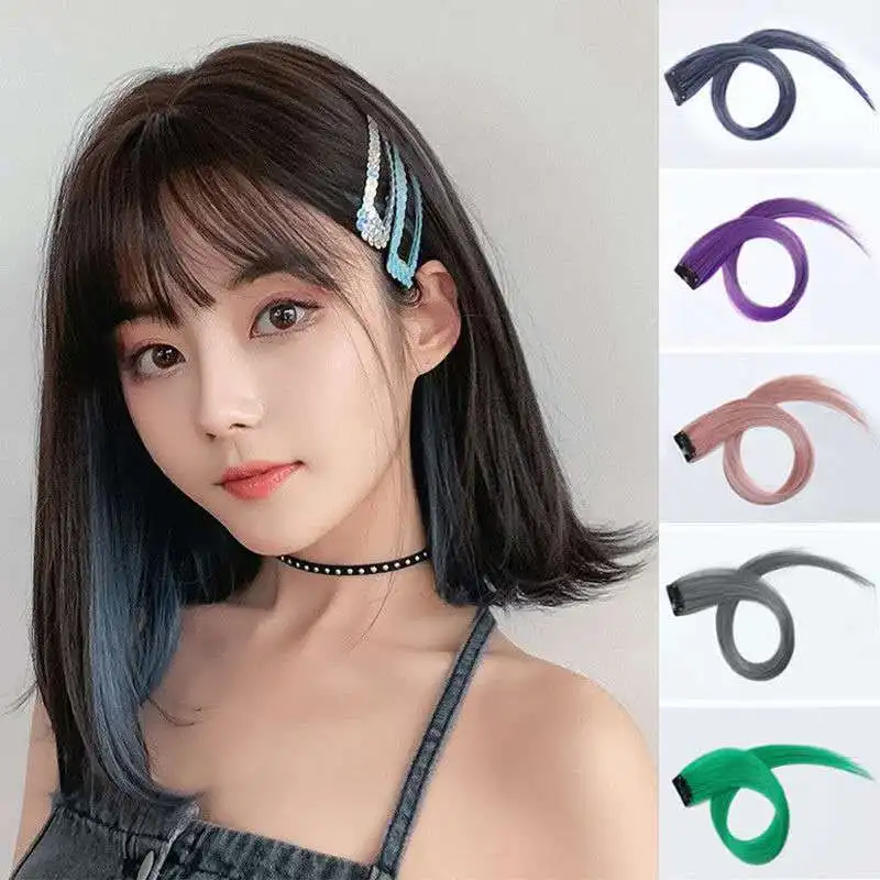 

55CM Cosplay Synthetic Wigs Green Blue Pink White 30 Colors Available Tuck Convenient Bobby Pin Individuality Hairs Wholesale