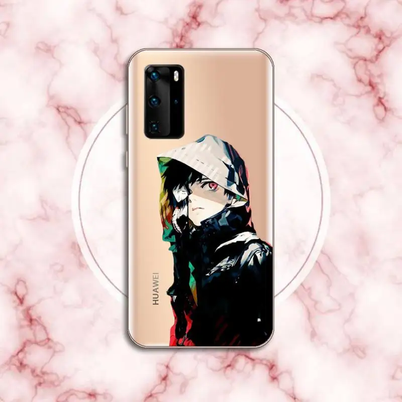 

Cartoon Anime Tokyo Ghoul Kaneki Ken Phone Case Transparent for Huawei P20 P30 P40 lite pro P smart 2019 honor 8x 10i