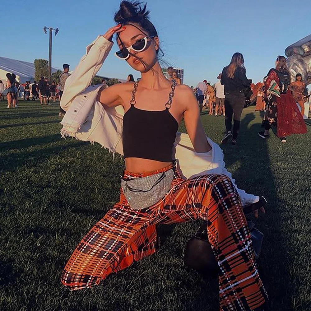 Женский топ на бретельках BOOFEENAA с цепочкой модная уличная одежда лето 2020 черный