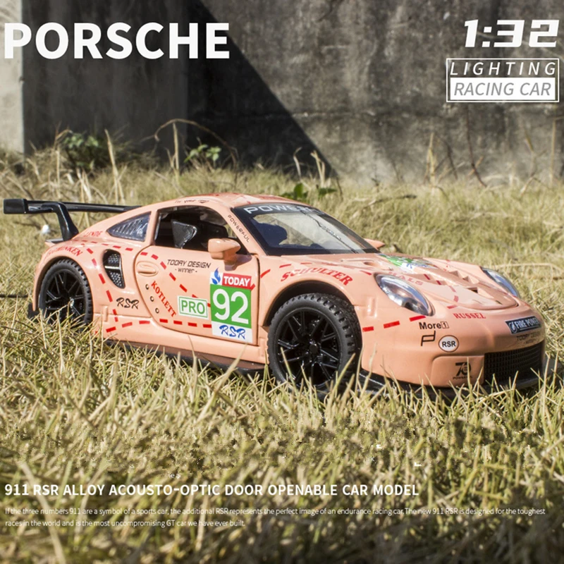 Модель гоночного автомобиля 1:32 Porsche 911 RSR из сплава Литые и игрушечные автомобили