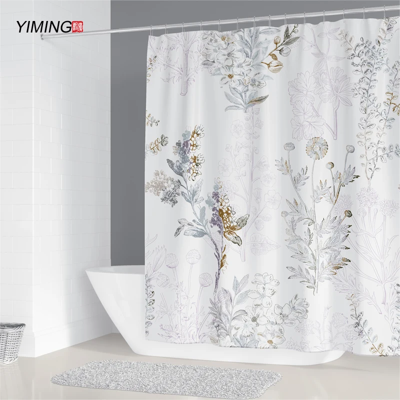 Водонепроницаемая занавеска для душа в ванную комнату из полиэстера украшения