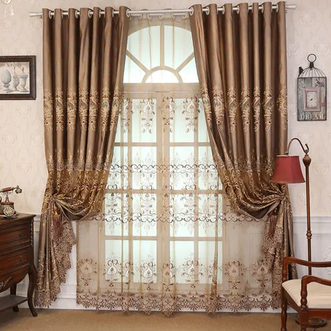 Роскошные шторы в европейском стиле вилла золотые водорастворимые с вышивкой