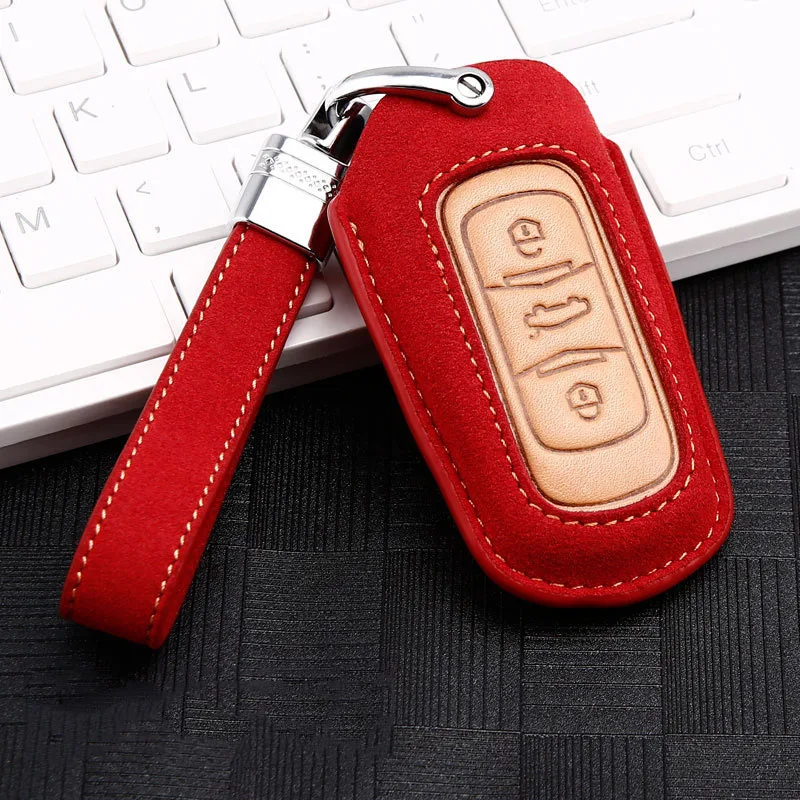 

Leather Car Key Case Cover for Geely Atlas Boyue NL3 EX7 Emgrand X7 EmgrarandX7 SUV GT GC9 borui Auto Accessories Holder