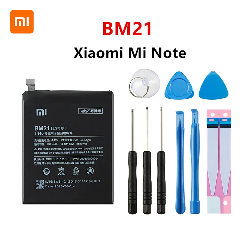 xiao mi 100 orginal bm21 3000mah battery for xiaomi mi note bm21 3gb ram 5 7 high quality phone replacement batteries tools free global shipping