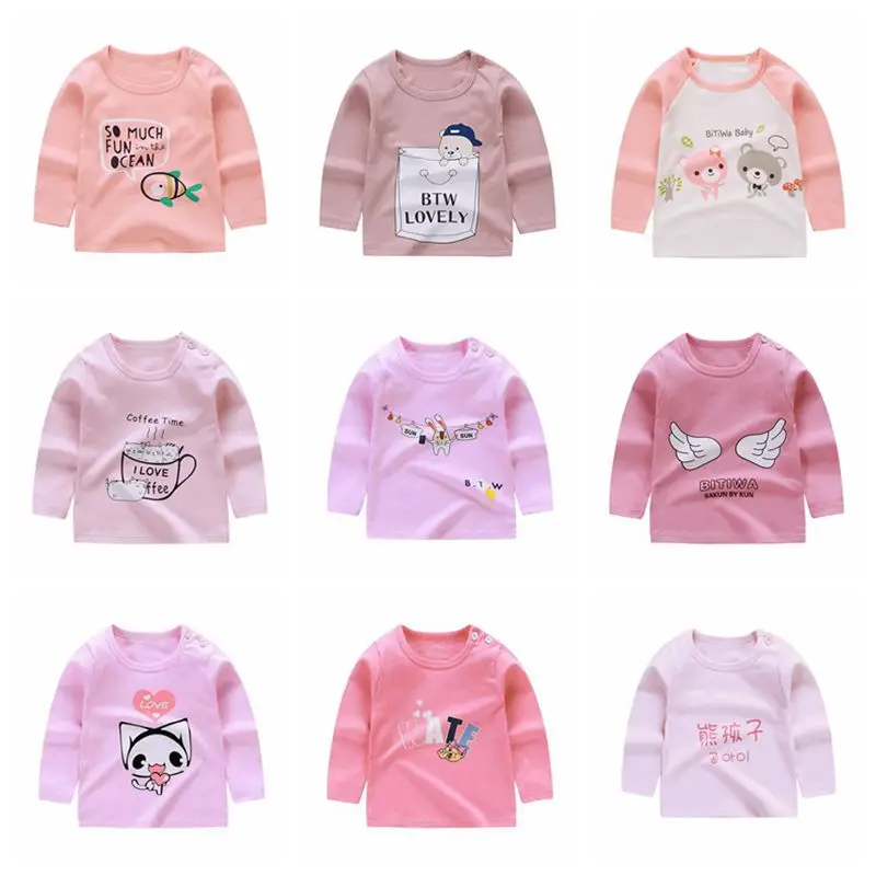 Осенняя Новинка Детская футболка с длинным рукавом хлопковая детская одежда