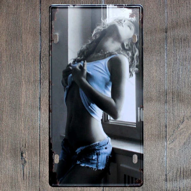 Retro Girl License Plates Pin Up Poster Vintage Metal Tin Signs Pinup Wall Decoration Bar Pub Club Decorative Home Decor 15X30Cm | Дом и сад