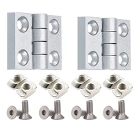 2 sets aluminum profile hinge install kitdoor frame metal hinge with screws nut for 2020 3030 series aluminum extrusion profile