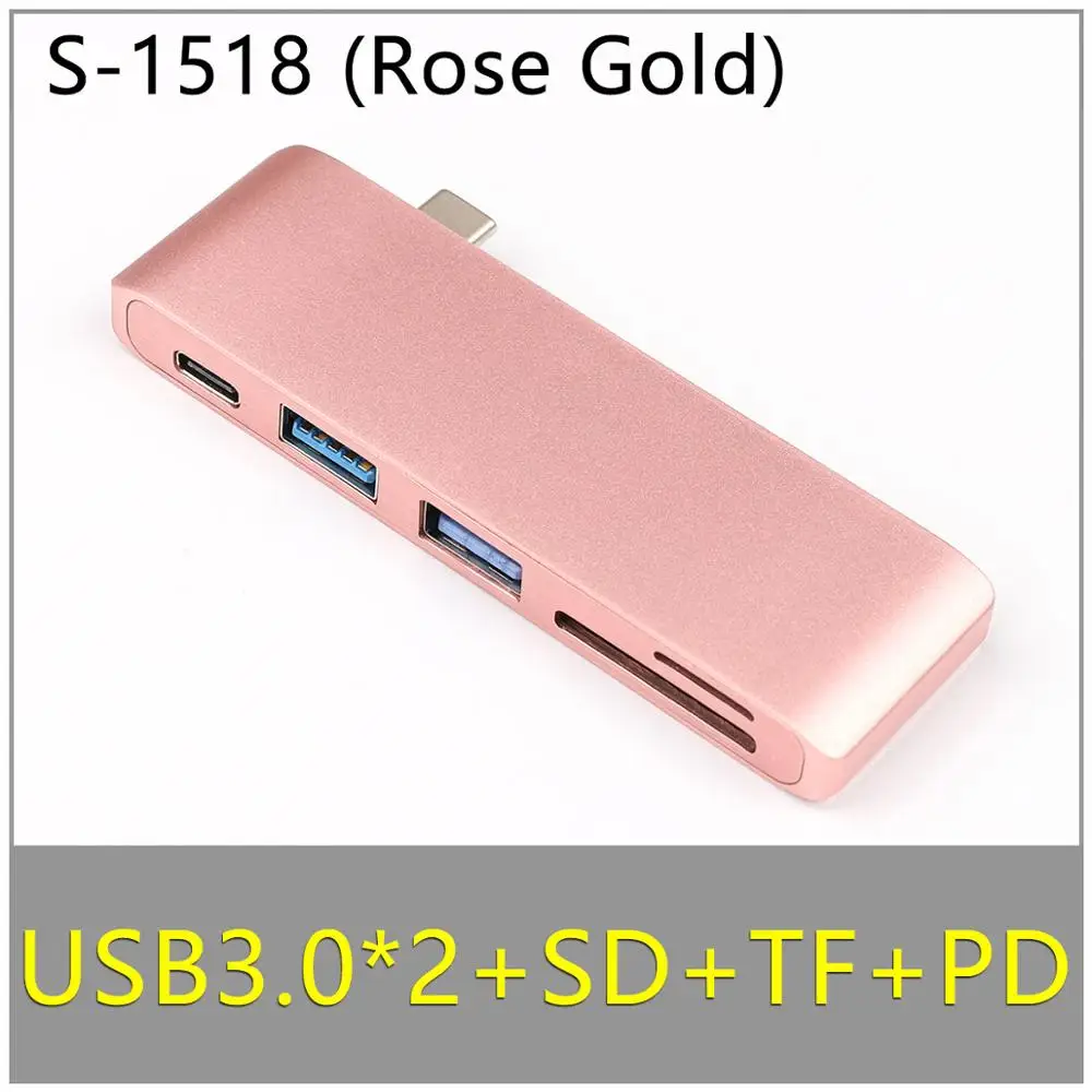 USB C type C концентратор для Macbook Pro Air 12 13 15 16 дюймов USB-C HDMI концентратор разветвитель 3,0 адаптер TF/SD/PD кардридер Тип C - Цвет: Type5in1-26
