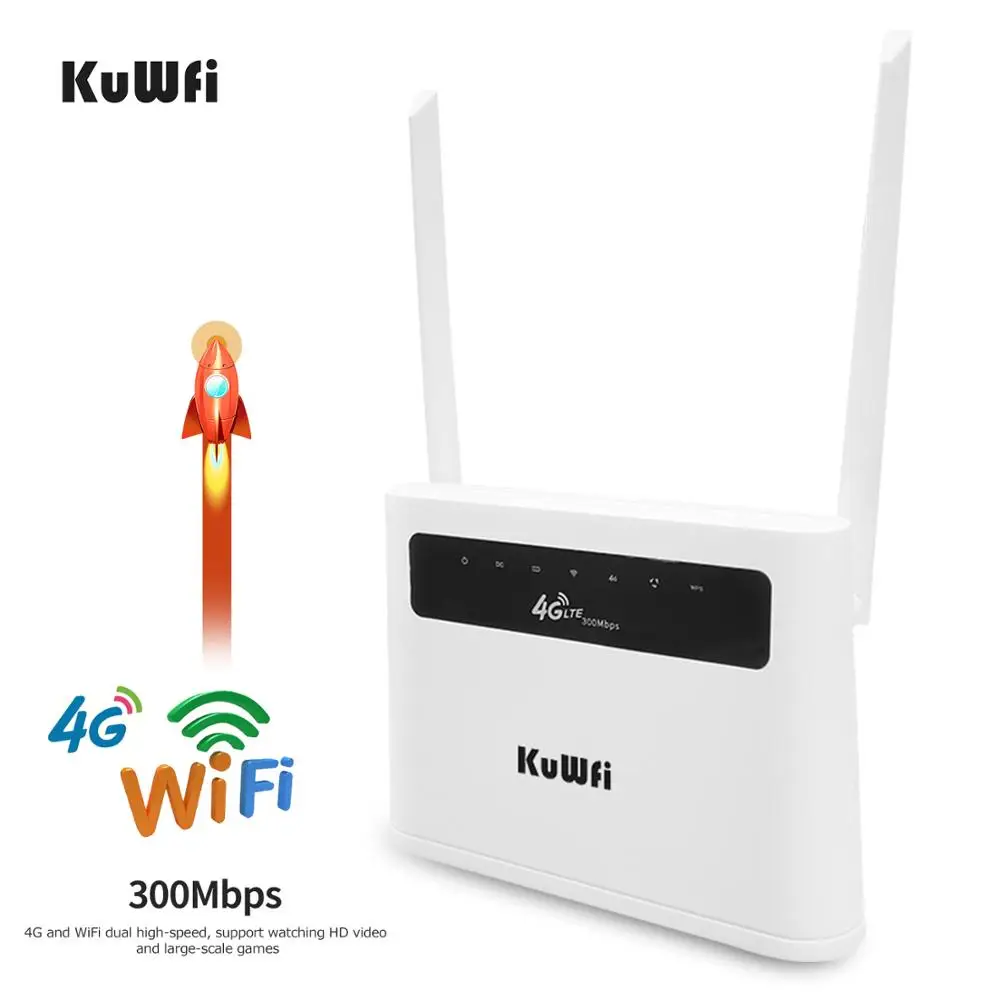 KuWFi 4G маршрутизатор разблокирован sim карта Wifi CAT4 150 Мбит/с Встроенный аккумулятор