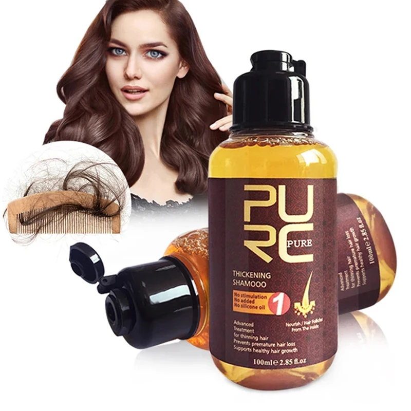 

PURC Herbal Ginseng Shampoo Hair Growth Essence Treatment For Hair Regrowth Serum Repair Hair Root Thicken Hair Care 11.11